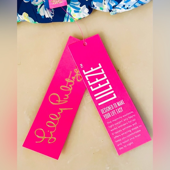 LILLY PULITZER Marilina High Tide Navy Scuba Doo Engineered Tunic (M) *NWT!👗🔖* - Picture 14 of 16